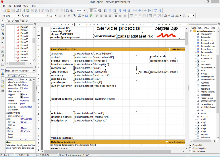 report generator prewiev